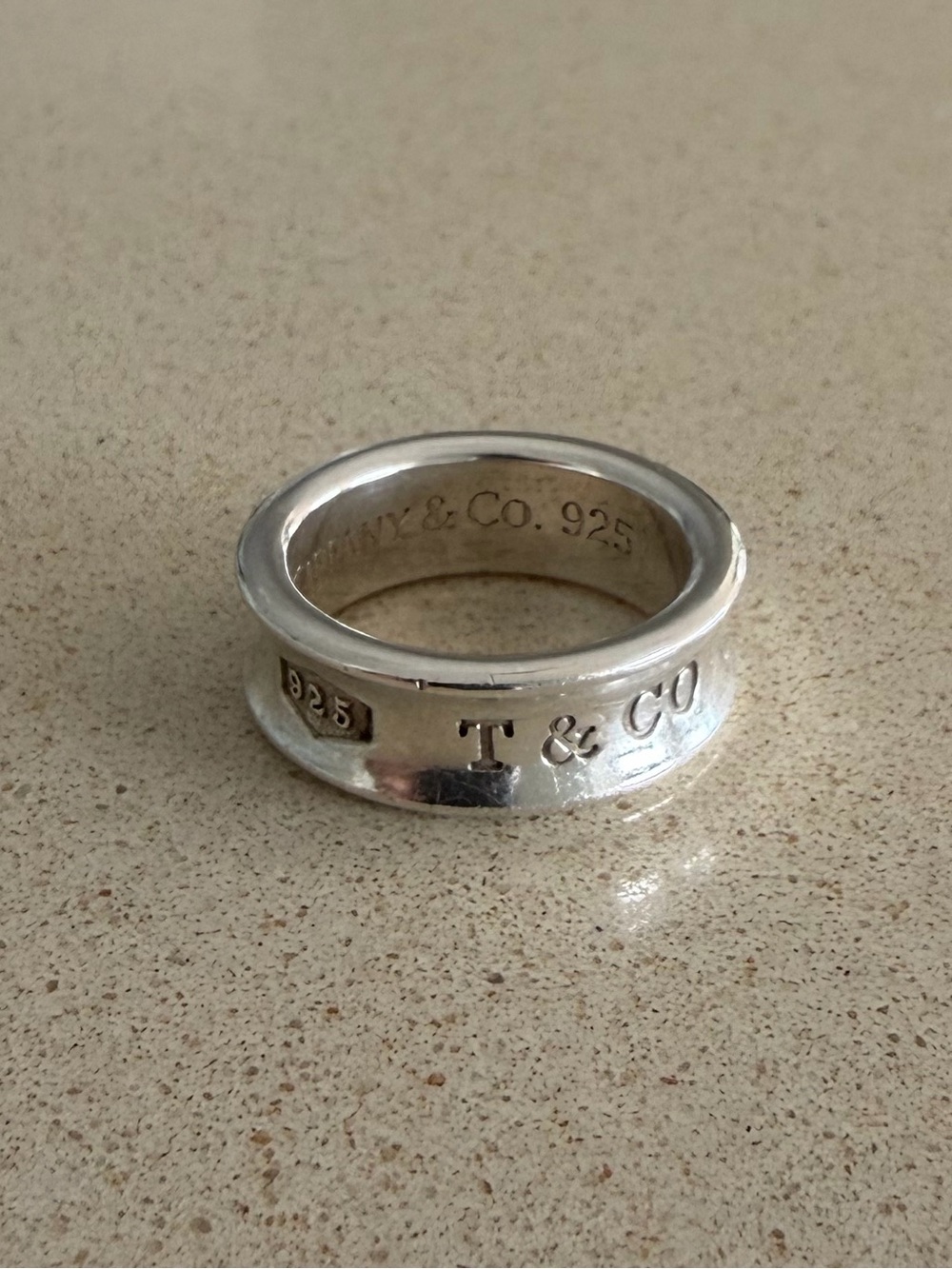 Tiffany and Co 1837 Sterling Silver Concave Band Ring Size 6